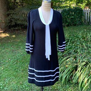 TOP-RATED SELLER! Sonia Rykiel Navy and White 100% Cotton Dress